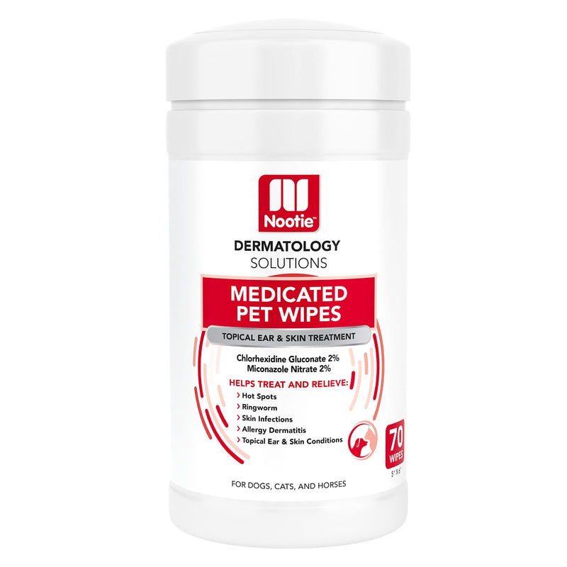 Nootie Medicated Dog Wipes, 2% Chlorhexidine and 2% Miconazole Formulated Pet Wipes for Dogs and Cats - 5