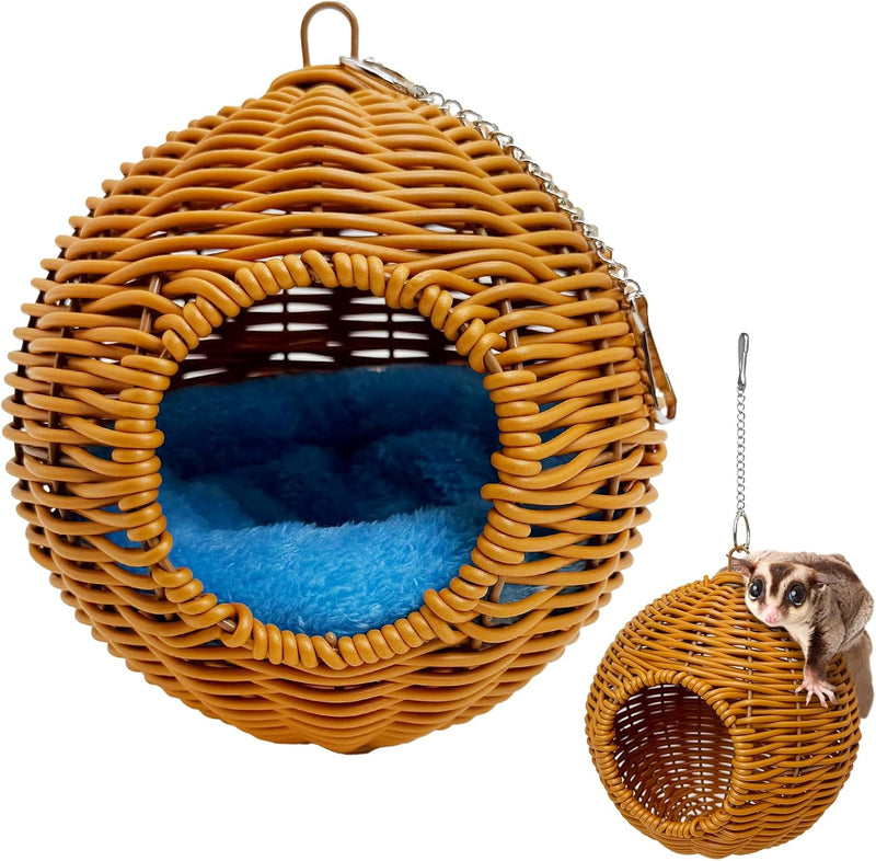 BNOSDM Sugar Glider Pouch, Pet Glider Cage Sleep Bag Squirrels Playing Hideout Hanging Hammock with Warm Cotton Pad Smal