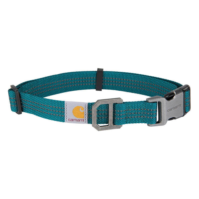 Carhartt Nylon Webbing Dog Collar, Fully Adjustable W/Durable Side Release Buckle and Reflective Stitching, Shaded Spruce, Large