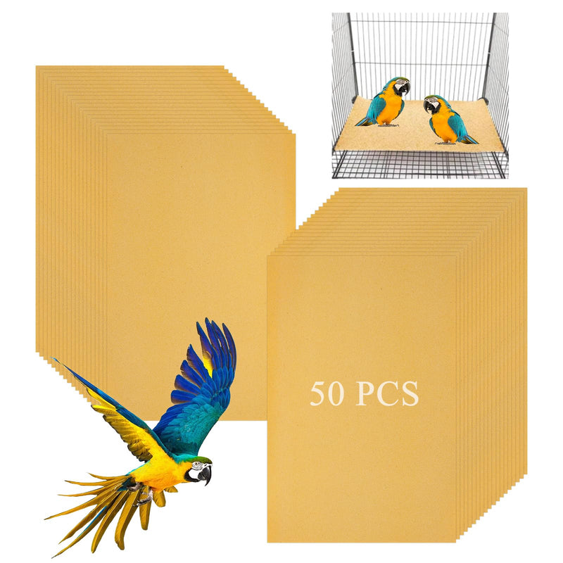 Oungy 50 PCS Gravel Liner Paper for Bird Cage 11 x 17 Inch Bird Cage Paper Liners Gravel Liner Paper Birdcage Paper Cage Liner for Birdcage Parrots Cockatiels