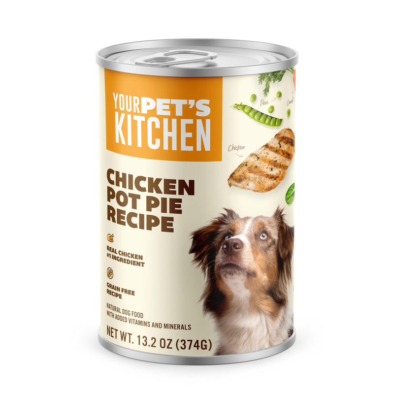 Your PET'S Kitchen Wet Dog Food, Chicken Pot Pie Recipe - 13.2 oz Cans (Pack of 6), Made in The USA with Real Chicken