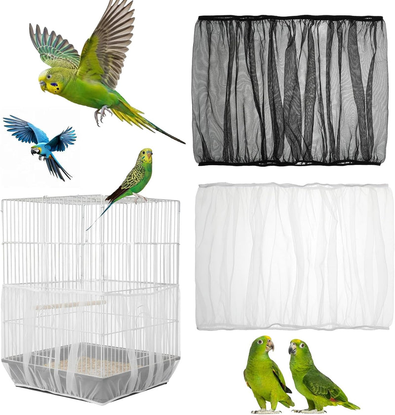 2 Pcs Seed Catcher for Bird Cage,Bird Cage Netting Seed Catcher