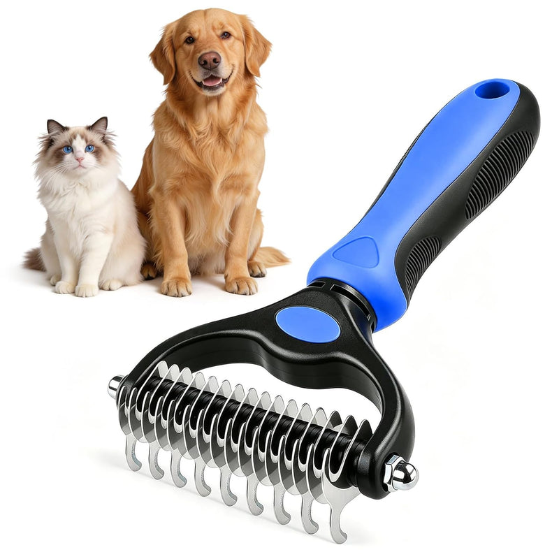Dog Grooming Rake Deshedding Undercoat Brush for Dogs & Cats