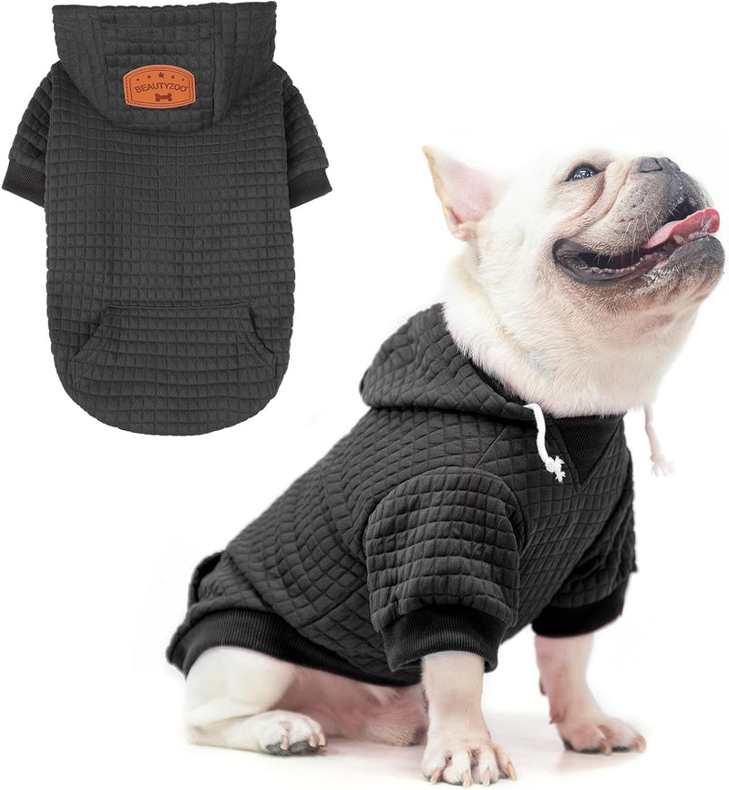 BEAUTYZOO Small Dog Hoodie,Warm Winter Dog Sweater with Pocket & Leash Hole
