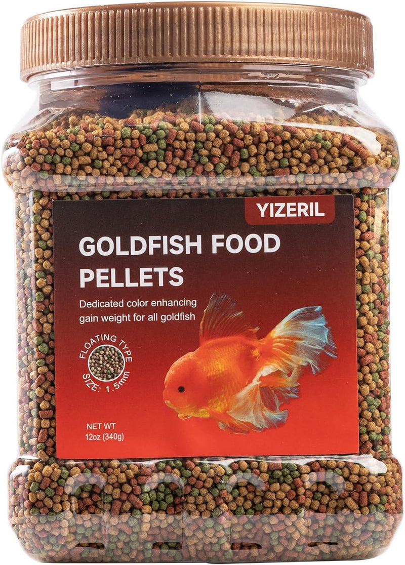 Floating Goldfish Food Pellets – 12oz Pond Fish Food Natural Color Enhancing, Promotes Growth with Natural Antarctic Kri
