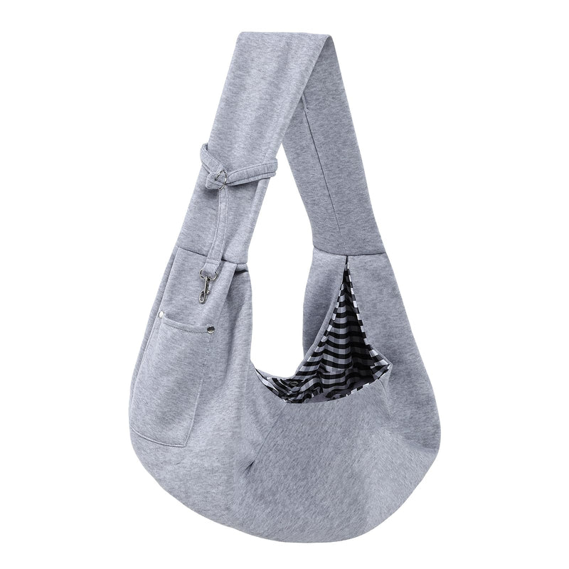 Dog Carrier Sling - Reversible Puppy Carrier Purse with Storage Pocket, Hand-Free Dog Sling Carrier for Carry Small Dogs and Cats, Travel Safety Harness, Dog and Cat Harness (Gray)