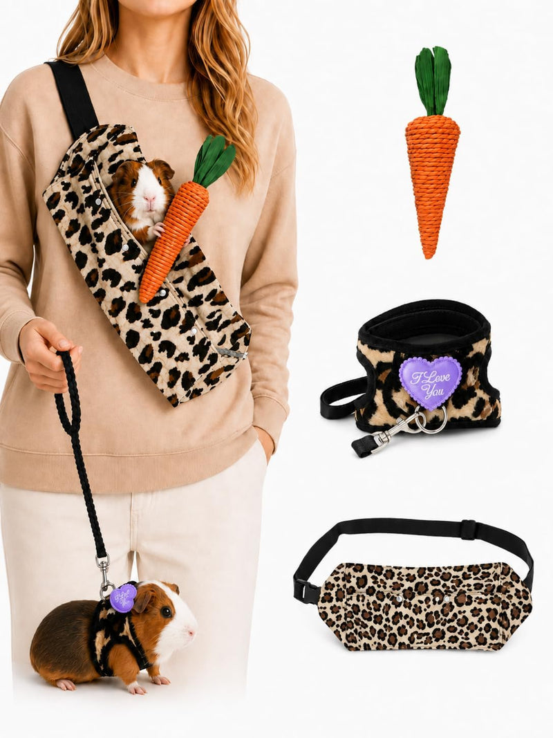 3Pcs Guinea Pig Carrier Sling with Adjustable Strap