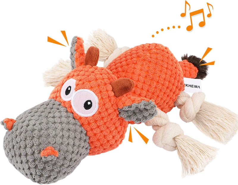 IOKHEIRA Dog Plush Toy for Large Aggressive Chewers,Indestructible Dog Squeaky Toys,Stuffed Animals Toys with Cotton Mat