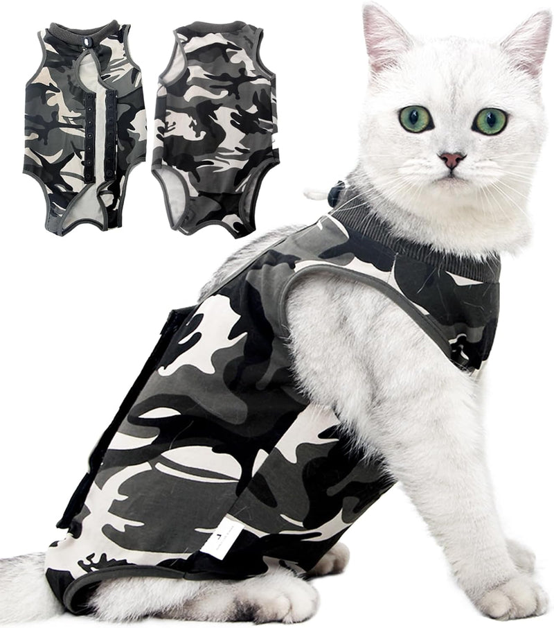 Cat Recovery Suit for Abdominal Wounds or Skin Diseases, Breathable Cat Onesie for Cats After Surgery Spay Neuter, Anti