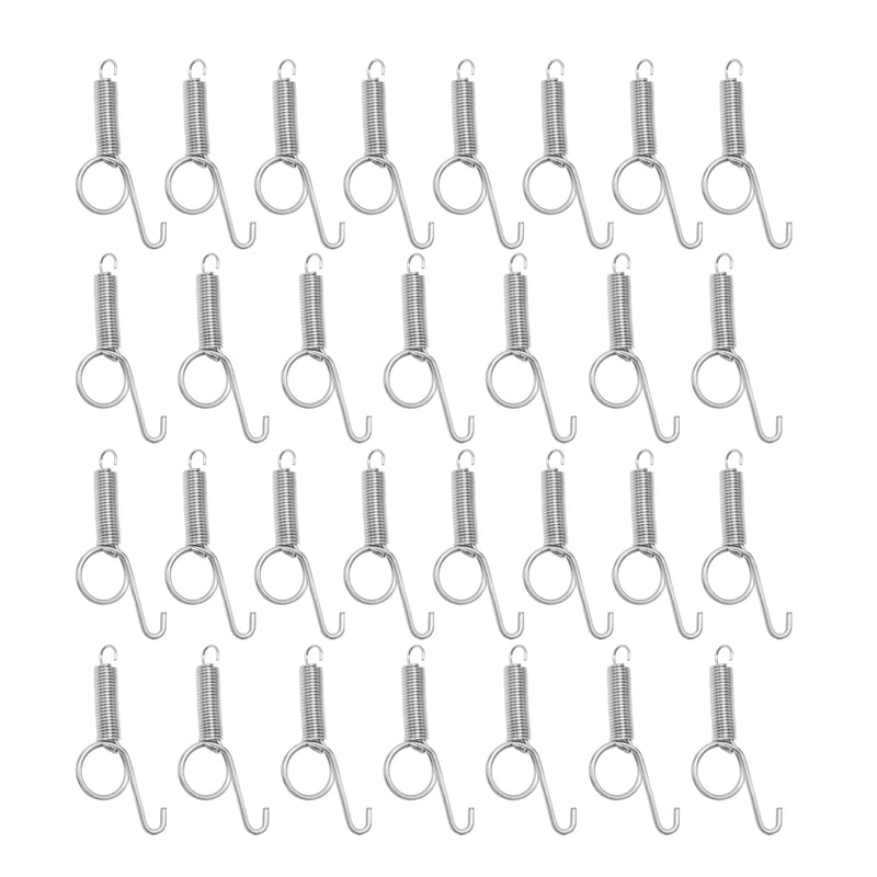 Anxingo 30 Pcs Spring Cage Latch Door Spring Hook Metal Finger for Fixing Rabbit, Dog, Cat, Birds,Rodents, Guinea Pig, Hamster, Parrot Hedgehog Cage Door