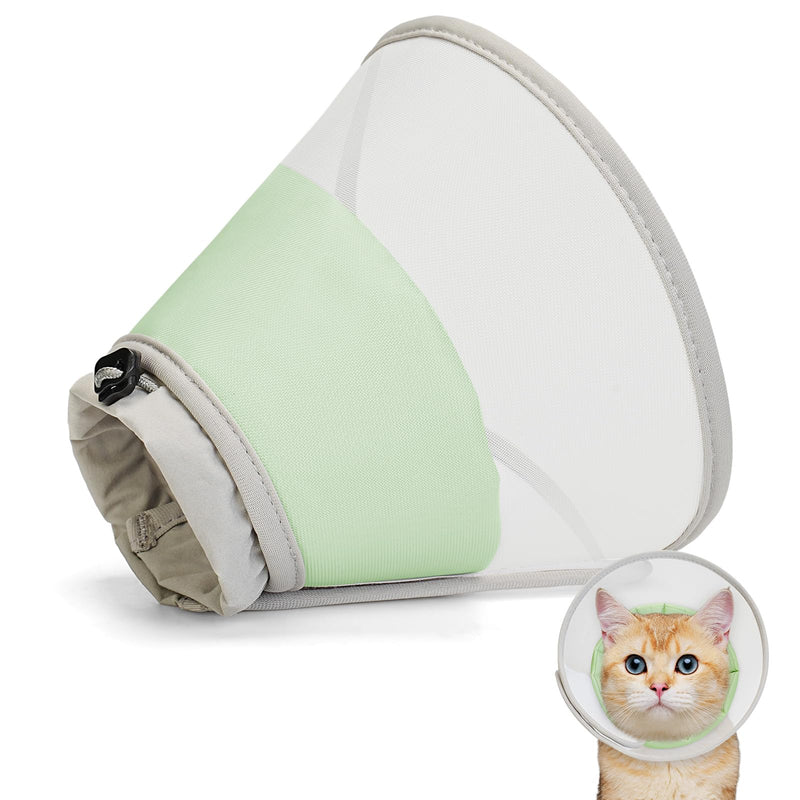 Supet Soft Cat Cone Collar to Stop Licking, Breathable Mesh Cone with Waterproof Liner Recovery Collar, for Kitten, Comfortable Elizabethan Alternative for Spay Neuter Grooming (M)