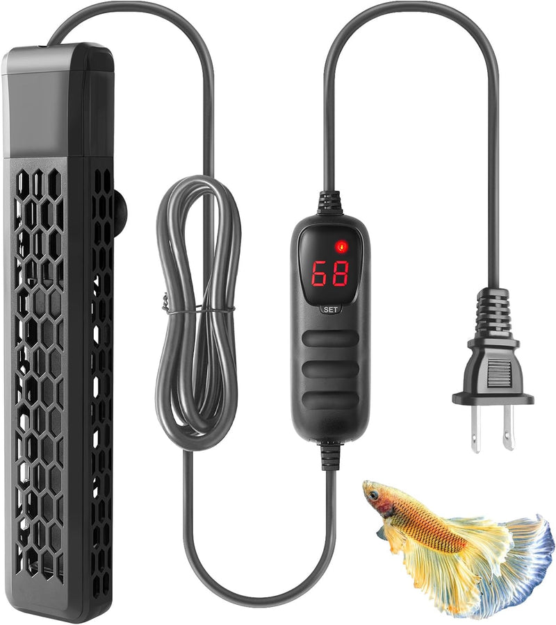 HITOP 200W Aquarium PTC Heater with Controller: Digital Heater for Fish Tank and Turtle Tank 25-60Gallon, Sturdy Heater