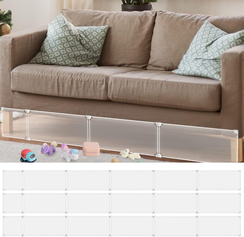 Tuanse 3 Sets Under Bed Blocker for Pet, Toy Blocker Under Couch Bumper Barrier for Furniture, Stop Pets Toy Going Barri