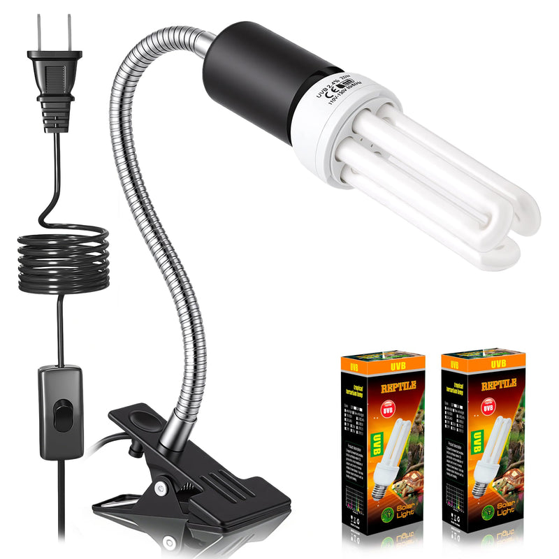 HarmonyHome Bird Cage UVB Light Combo Kit, Avian Sun Lamp 2.4% UVB UVA 20W Compact Fluorescent Bulb for All Kinds Captive Birds, 2 Bulbs Included