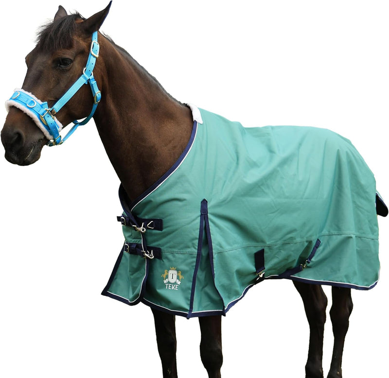T TEKE Deluxe Turnout Horse Blankets, 1200D Waterproof and Breathable Horse Care Blankets for Winter 200gram Filling (51