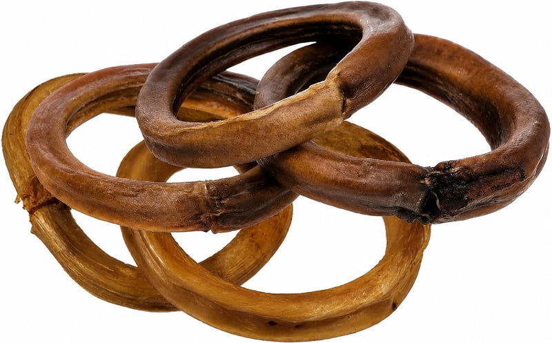 hotspot pets Bully Stick Rings for Dogs (10 Pack) 4 Inch Circles- Premium All Natural Long Lasting Twisted Beef Pizzle D
