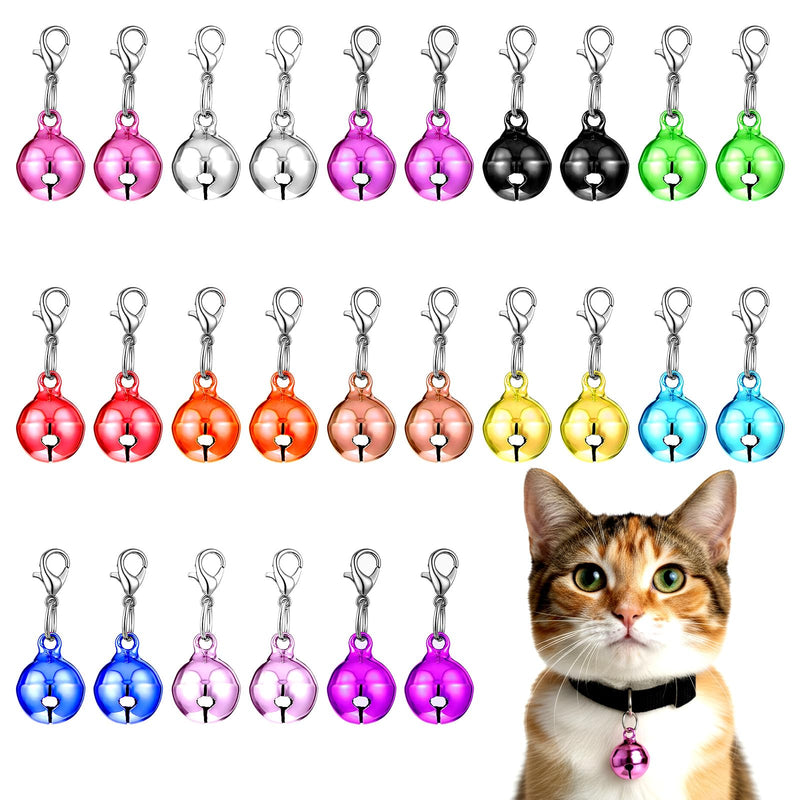 HJZHII 26Pcs Cat Collar Bell Pet Bells for Cat Dog Collar, Colourful Small Dog Puppy Pet Bells for Collars with 1Pack Keychain