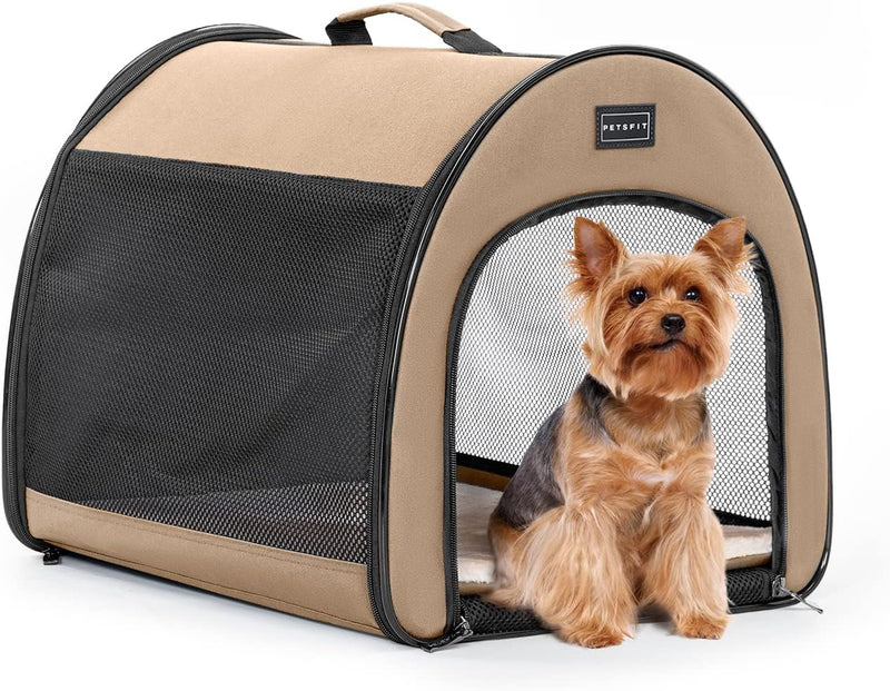 PETSFIT Portable Dog Crate, Travel Dog Crate - 19 Inch Lightweight, Roomy, Easy to Set Up, Sturdy Collapsible Dog Kennel