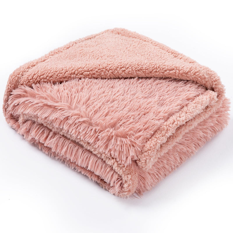 Pink Fluffy Throw Blankets for Couch Calming Pet Blanket for Cats Faux Fur Small Sofa Covers for Doggies Cozy Soft Puppy Mats (Pink, XS-28x20in)