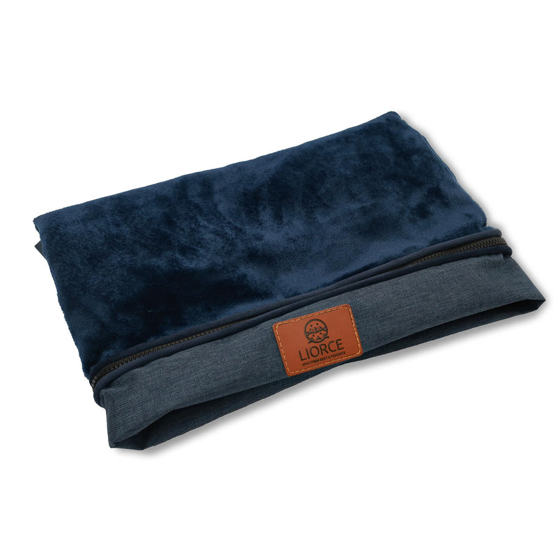 LIROCE Washable Dog Bed Cover Replacement, XL Wrap-Around Zipper Cover for Orthopedic Memory Faom Dog Bed (41x27x4 inches), Navy