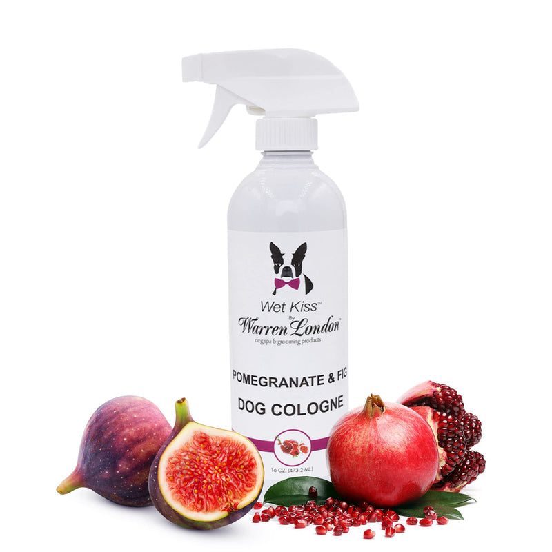 Warren London Wet Kiss Dog Cologne Spray – Pomegranate & Fig | Long-Lasting Odor Eliminator & Coat Freshener for Dogs & Cats | 16 oz