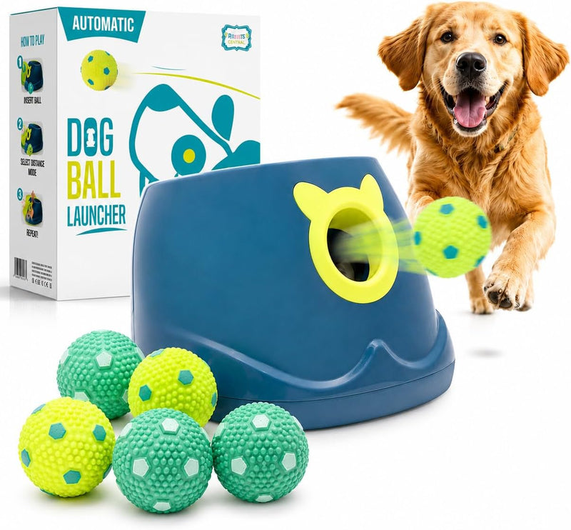 Automatic Dog Ball Launcher - Dog Ball Fetch Machine, Ball Thrower for Dogs, for Small to Medium Sized Dogs, Interactive
