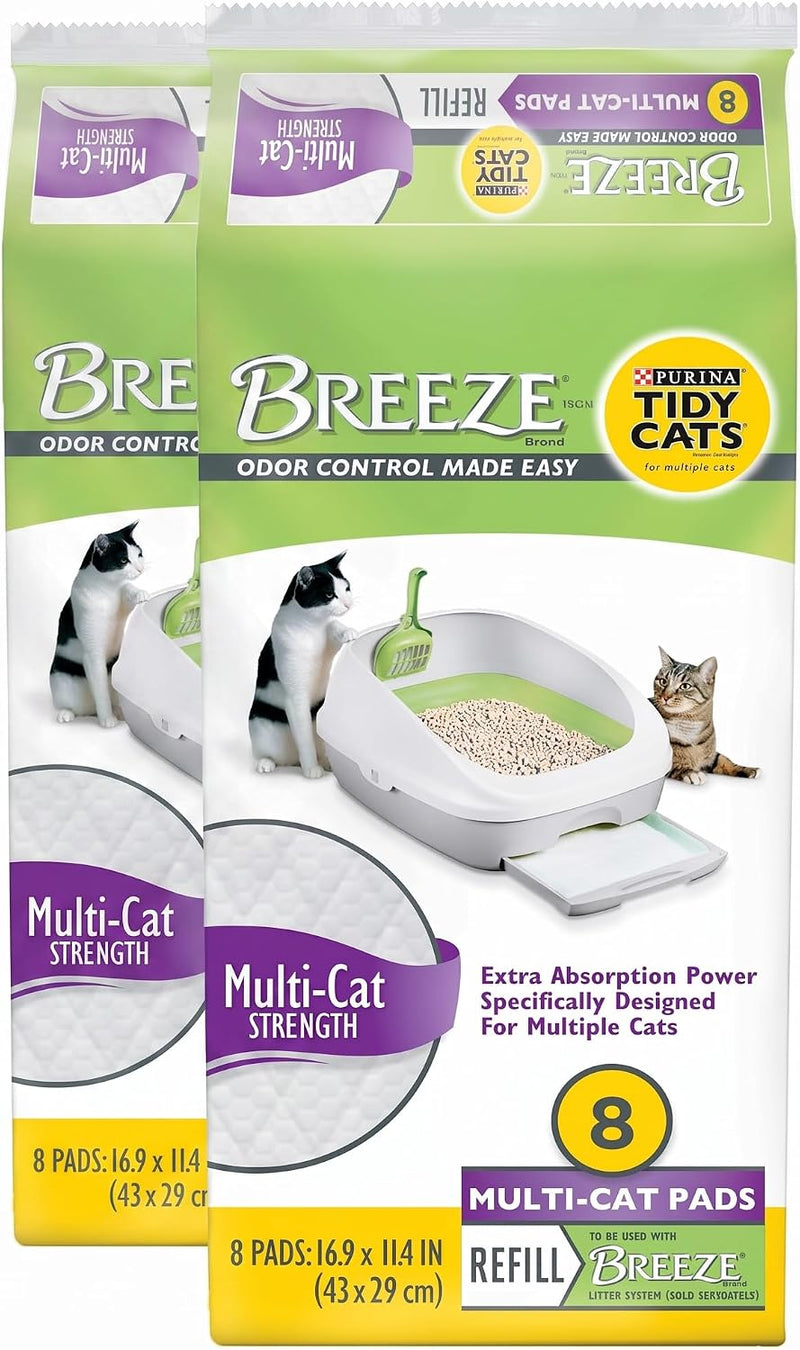 Purina Tidy Cats Cat Litter Breeze Pads Refill Pack Multi Cat Litter Pads - 8 ct. Bag (Pack of 2)