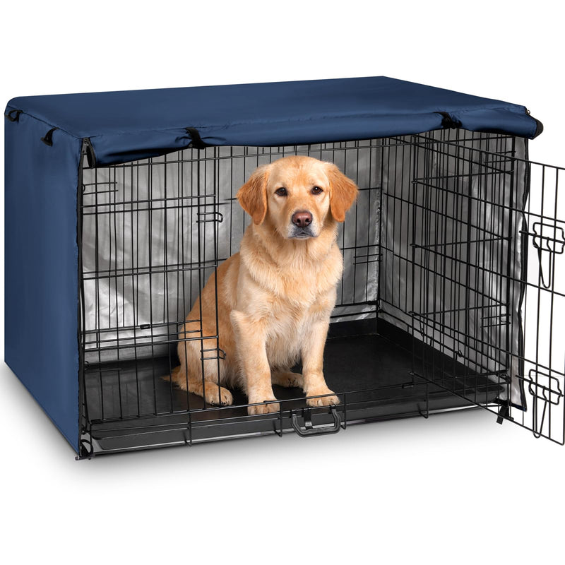 kefit Dog Crate Cover 42 inch, Kennel Cover for Dog Cage, Navy Blue