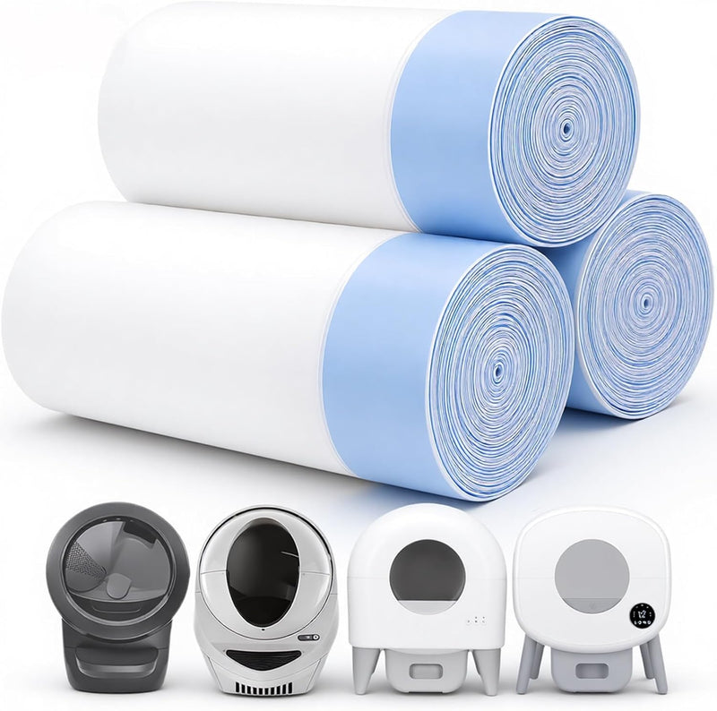 45 Count Tear-Free Waste Drawer Liners Bags Compatible with Litter Box Robot 4/5/3, Thick Self-cleaning Cat Litter Box L