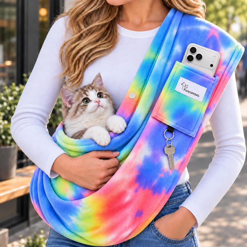 Cat Sling Carrier & Pet Sling for Small Dogs & Cats 3-14 lbs