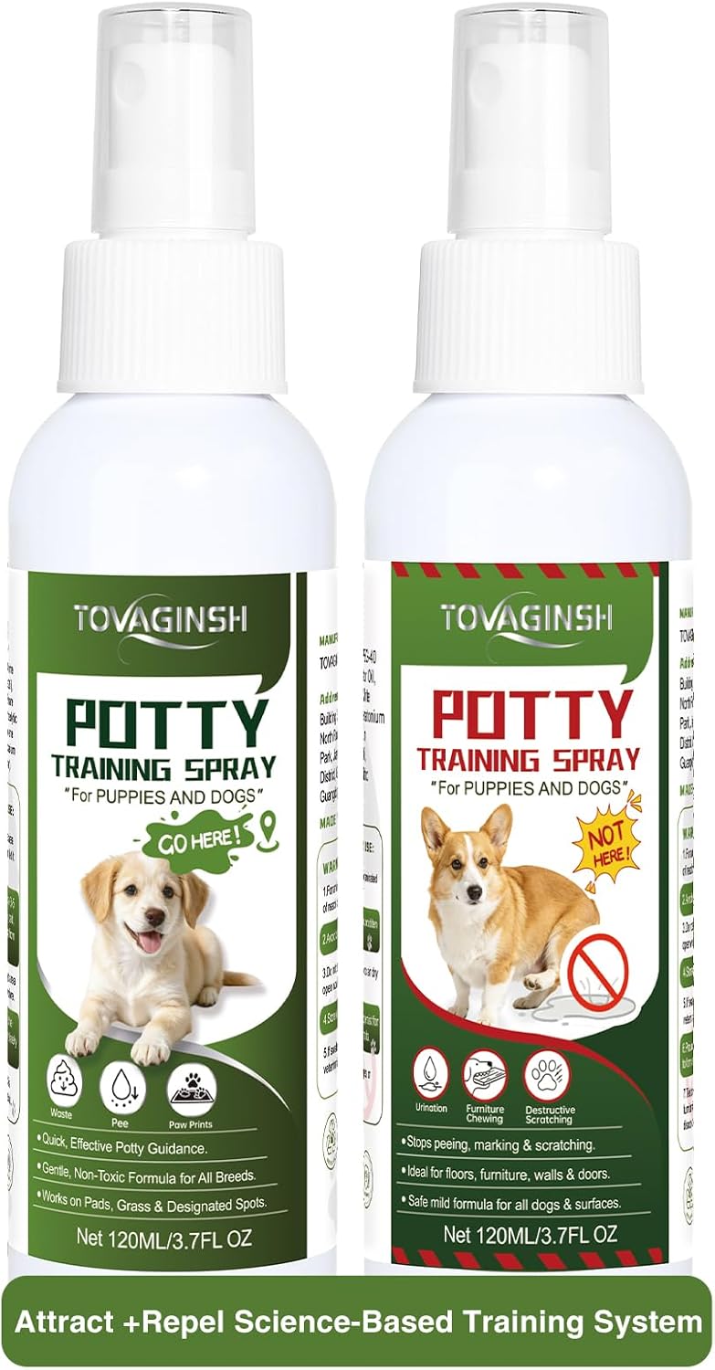 2Pack Potty Training Spray for Dogs, Go Here Training Spray + Not Here Spray for Puppies