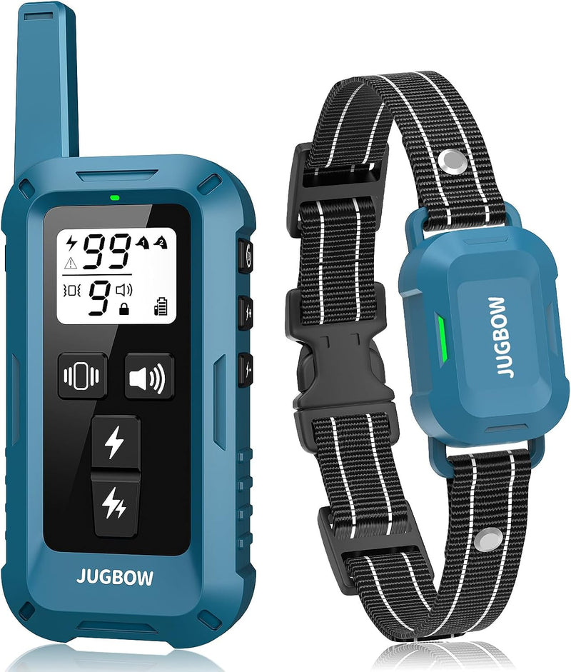 Jugbow Dog Shock Collar - 4200FT Dog Training Collar with Remote, IPX8 Waterproof Electric Collar with 4 Training Modes, Security Lock, Rechargeable e-Collar for Dogs 10-120lbs