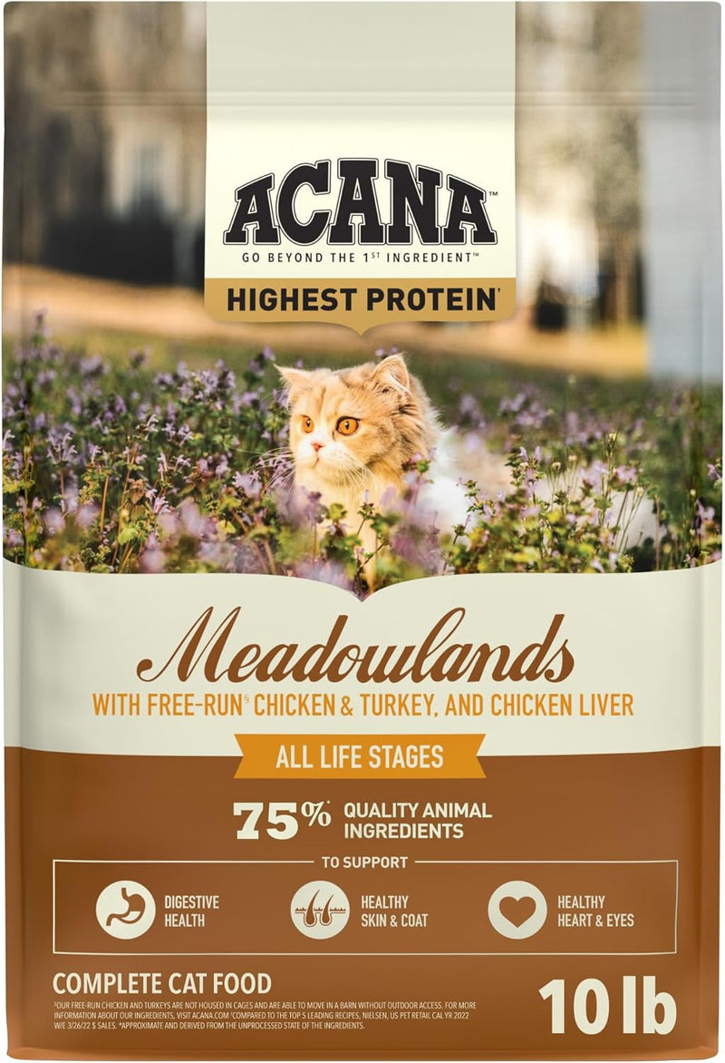 ACANA Grain-Free Dry Cat Food Meadowlands Recipe 10lb Bag