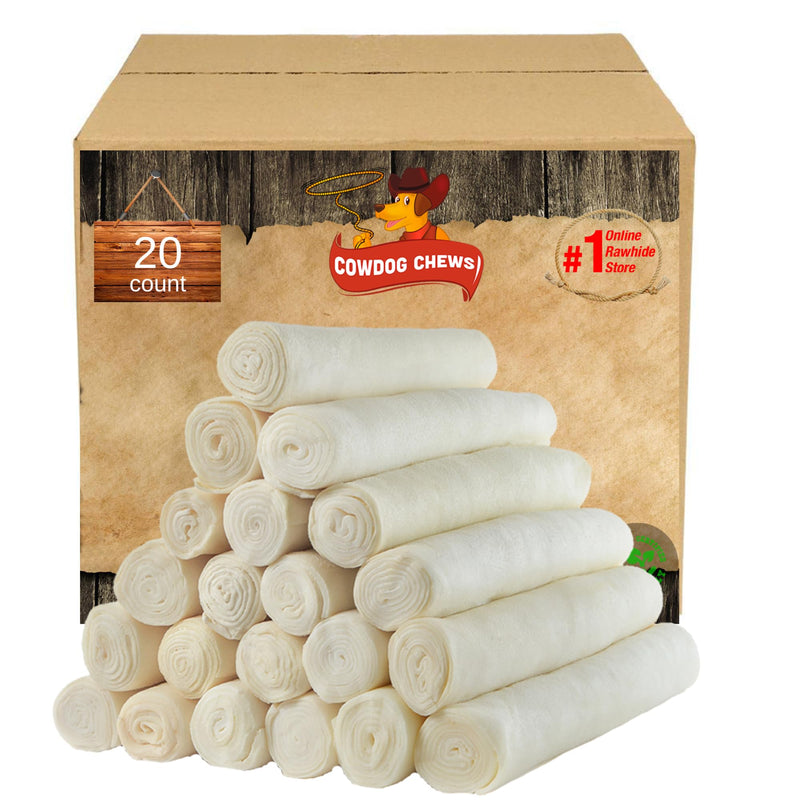Cowdog Chews Retriever Roll 9-10 inch (15 Pack) All Natural Rawhide Dog Treat Bone