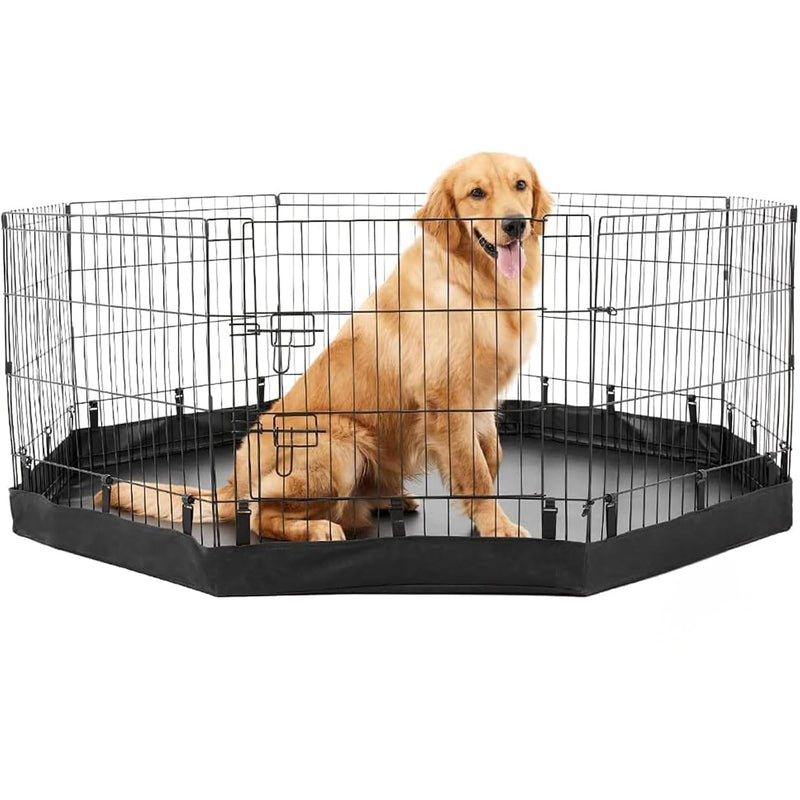 PJYuCien Playpen Bottom Pad for 24'' Width 8 Panel Pen, Hook Connect, Black