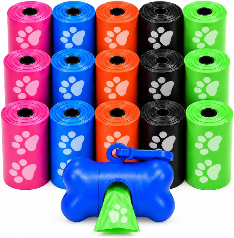 Downtown Pet Supply Poop Bags for Dogs with Dispenser, 500 Count - Leak-Proof Dog Waste Bags and Bone-Shaped Dog Poop Ba