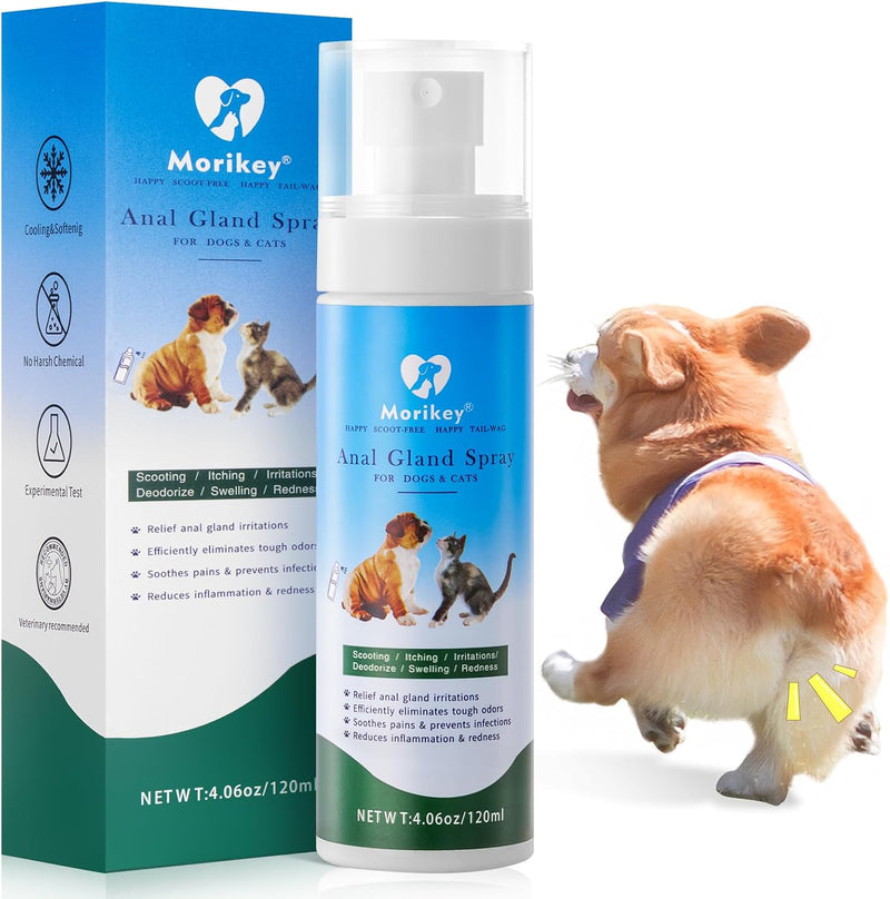 Anal Gland Spray for Dogs & Cats, Fast Relieves Anal Gland Irritations&Itching, Stops Scooting, Odor Elimination Anti It
