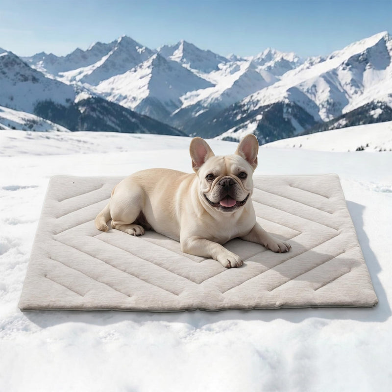 BECROWM Dog Cooling Mat Self Coolings Foldable Cooling Pad for Dog in Summer Coolings Mat for Dogs and Cats Machine Washable (Rectangle,Gray, Medium-36 L x 23