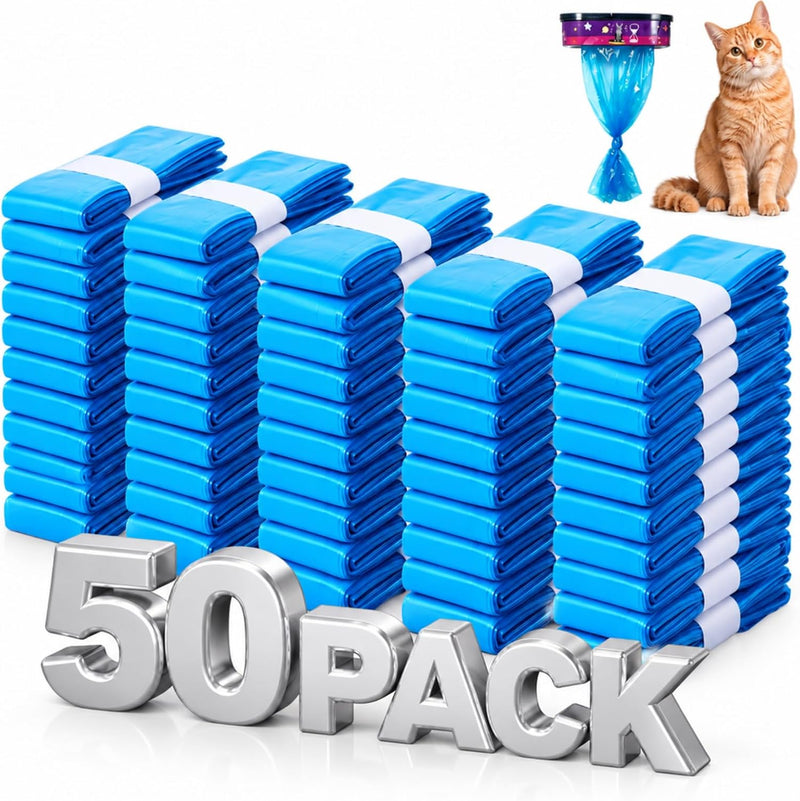 Dunzoom 50 Pack Cat Litter Refill Bags Bulk Universal 500ft in Total