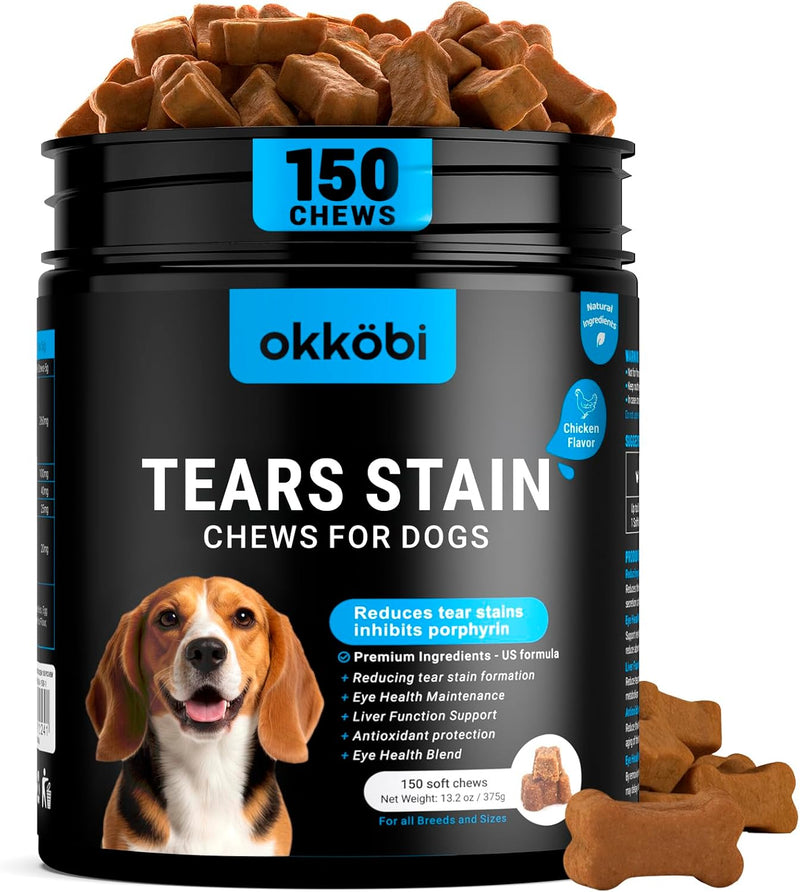 Tear Stain Chews for Dogs, Eye Vitamins with Lutein and Cranberry