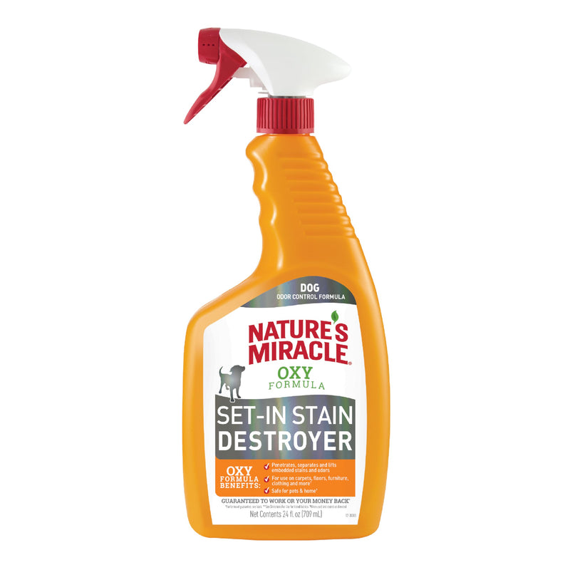 Nature’s Miracle Set-In Stain Destroyer For Dog Messes, 24 Ounces, Oxy Formula With Orange Scent