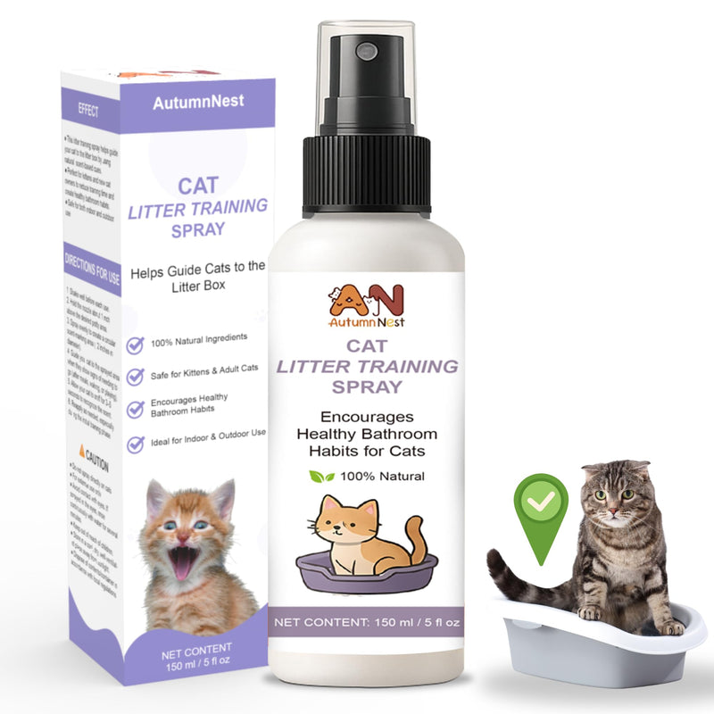 Cat Litter Training Spray – 150ml Natural Attractant for Cats & Kittens – Helps Guide Proper Litter Box Use – Indoor Toilet Training Aid