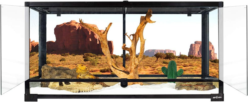 REPTI ZOO 50 Gallon Reptile Glass Terrarium Tank Double Hinge Door with Screen Ventilation Large Reptile Terrarium 36