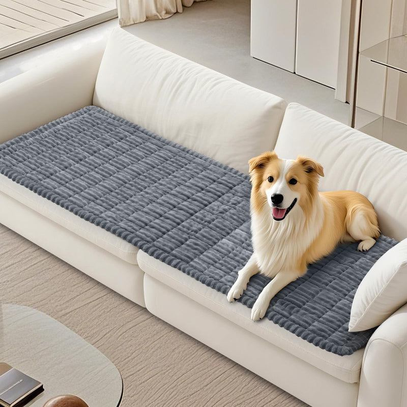 PIGLOG Non Slip Fuzzy Pet Couch Covers for Dog, Washable Couch Cushion Covers for Dogs