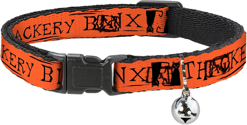 Disney Cat Collar, Breakaway Collar with Bell, Hocus Pocus Thackery Binx Cat Silhouette Orange Black, 8.5 to 12 Inches 0