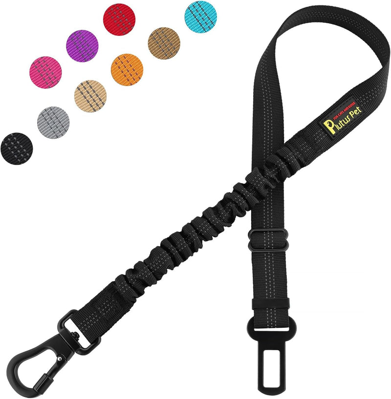 Plutus Pet Dog Seat Belt for Car, Adjustable Harness with Elastic Bungee