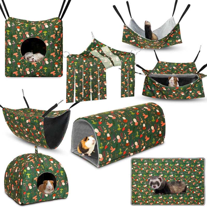 Geelin 8 Pack Rat Hammock Ferret Tunnel Guinea Pig House Hideout Cave Bed