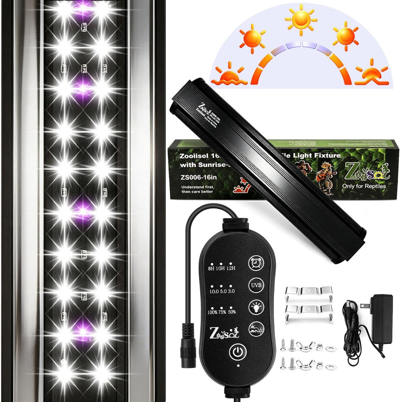 3-in-1 UVB Light for Reptiles One-Touch Sunrise & Sunset Mode 16
