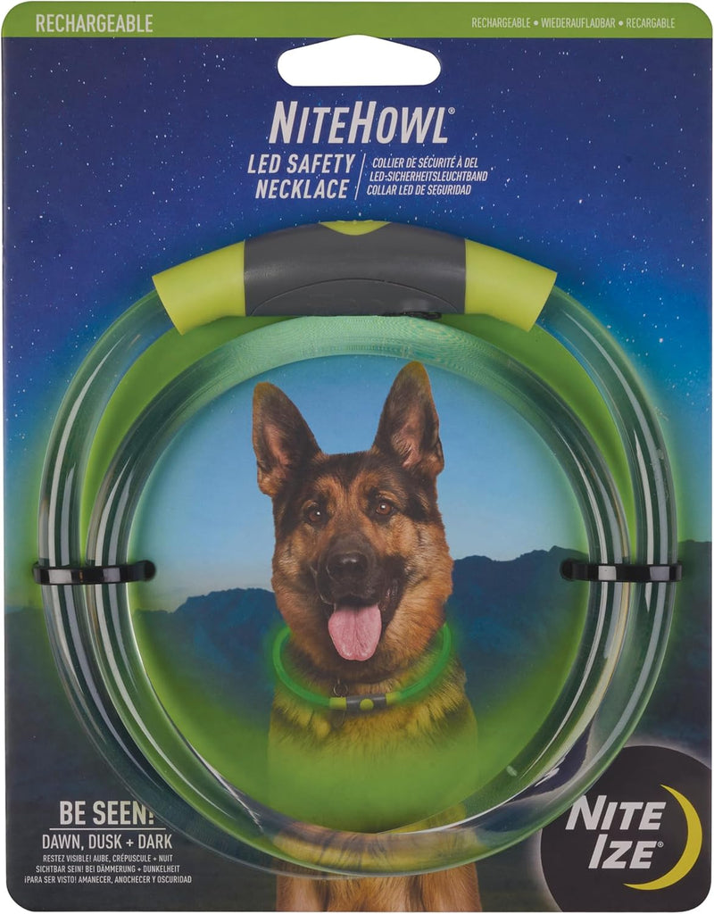 Nite Ize NiteHowl Rechargeable LED Safety Necklace - Dog Light for Dog-Walking Gear - Weather-Resistant Design - 5 Hours