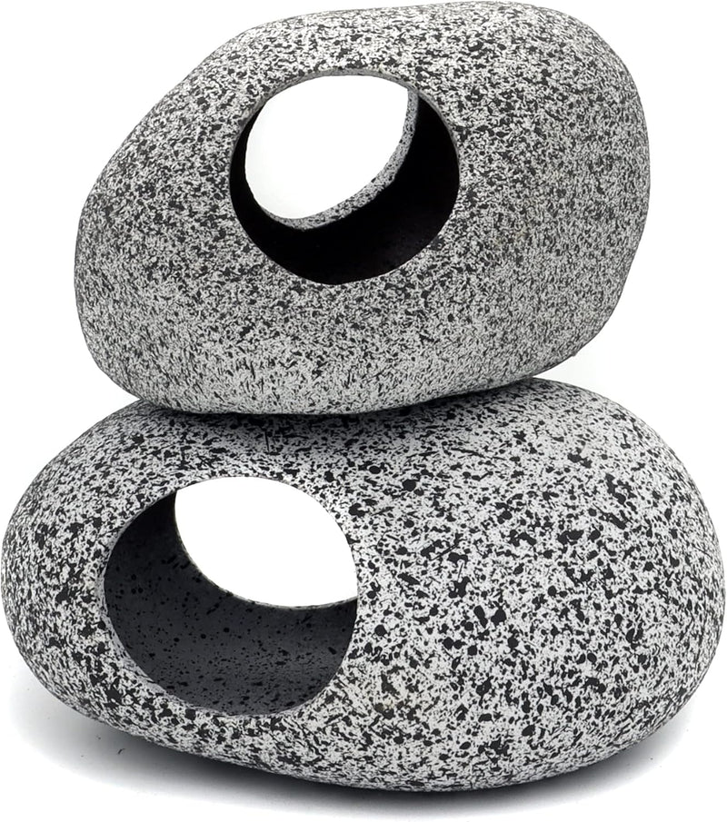 Aquarium Decorations Rock,Stackable Fish Tank Decor Cave, Ceramic Shelters